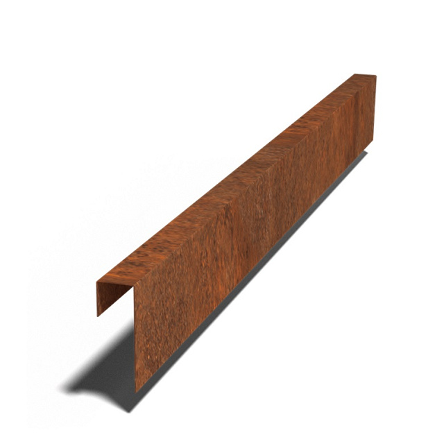 Cortenstaal overzetprofiel 15x5x5 cm (lengte 150 cm)