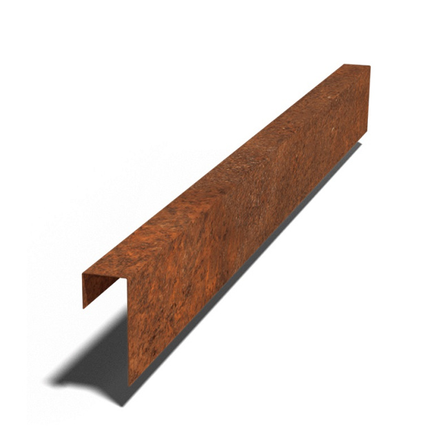 Cortenstaal overzetprofiel 15x6x5 cm (lengte 150 cm)