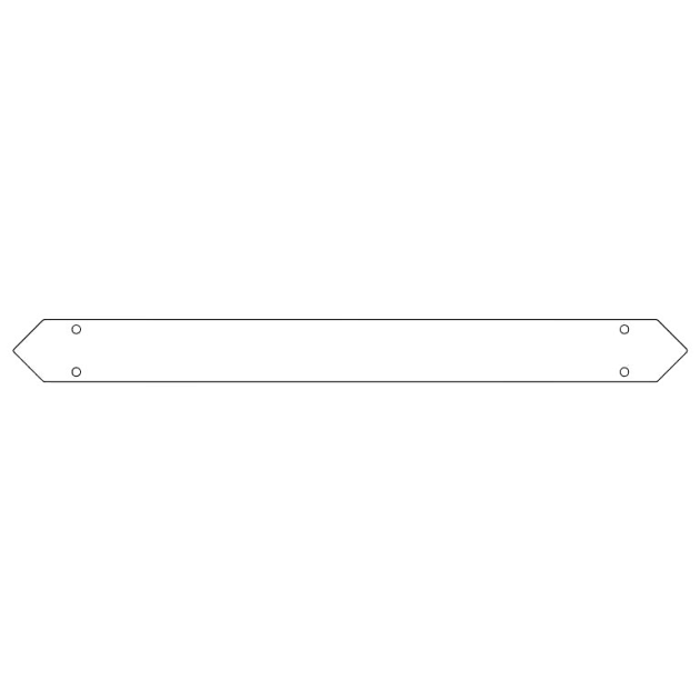 Verzinkt staal bodemplaat verbinder 80 cm