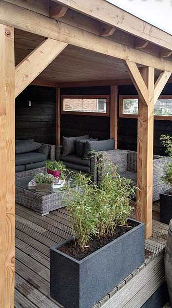 JWOODS Buitenverblijf 600x370 cm, Geschaafd