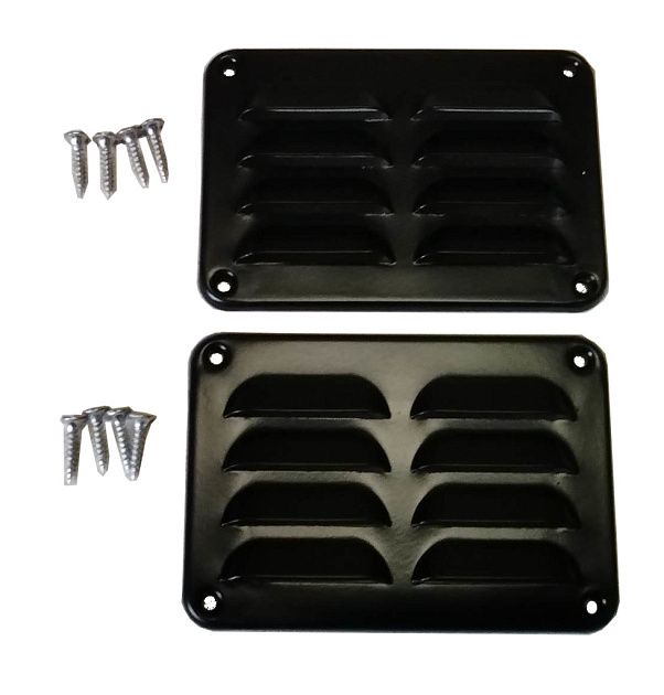 Ventilatierooster (set van 2 stuks) roosters met schroeven Zwart