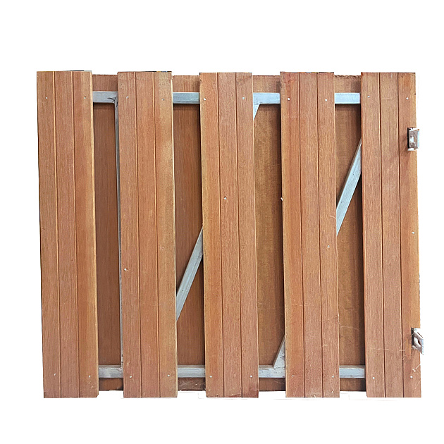 Hardhouten Tuindeur Recht Verticaal 100x90 cm op verstelbaar stalen frame