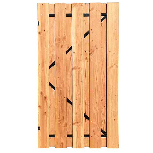 Red Wood Tuindeur Geschaafd op zwart stalen frame 120x180 cm