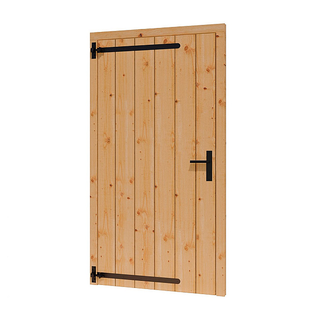 Douglas enkele dichte deur 78x195 cm met kozijn onbehandeld (Incl. Hang en Sluitwerk)