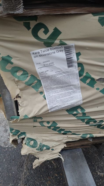Restpartij Edam: 10 m2 Kera Twice 60x60x4,8 cm Moonstone Grey