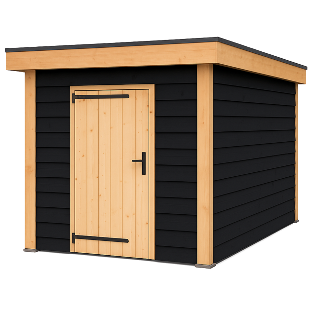 JWOODS Douglas Schuur 200x200 cm, Geschaafd met Zweeds Rabat Zwart