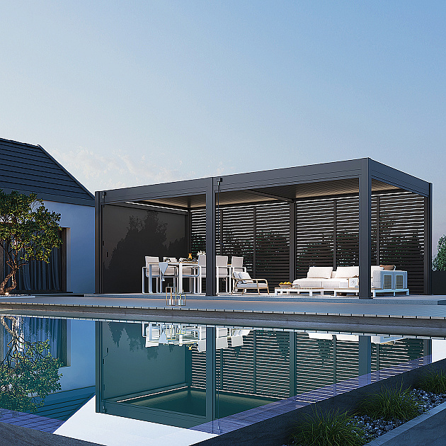 Orion Deluxe overkapping 360x720 cm Antraciet