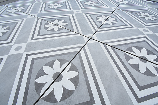 6441 geoceramica 60x60x4 cm concreet flower decorate 51177