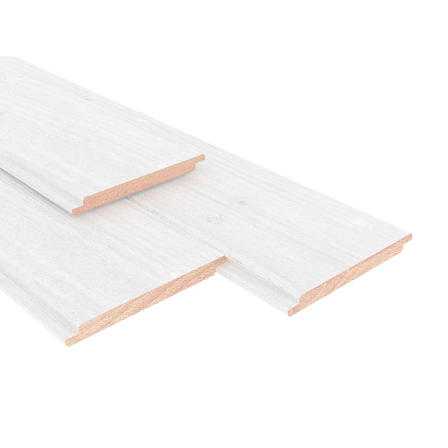 Vuren geschaafd halfhouts rabat 1,8 X 19,5 X 300 cm, wit gespoten