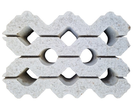 Grasbetontegel 40x60x12 cm Vlak Grijs