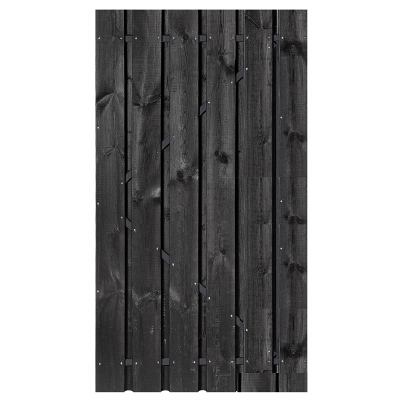 JWOODS Zwart Gespoten Tuindeur recht op zwart stalen frame 120x180 cm