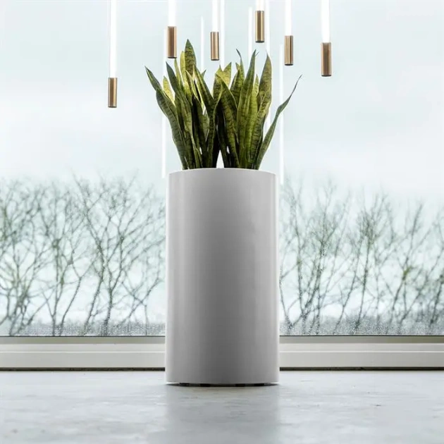 Plantenbak Circum met wielen aluminium Ø100x60 cm
