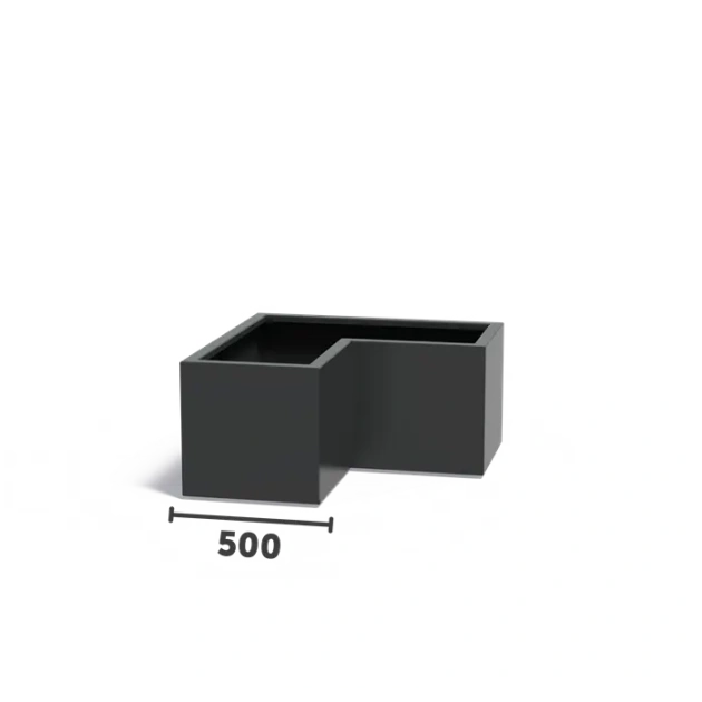 Plantenbak Carrez L-vorm aluminium 100x100x50 cm