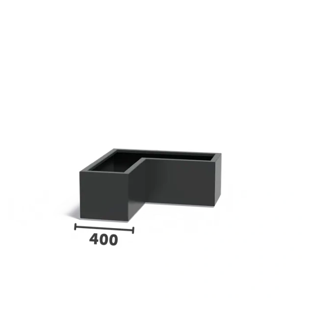 Plantenbak Carrez L-vorm aluminium 100x100x40 cm