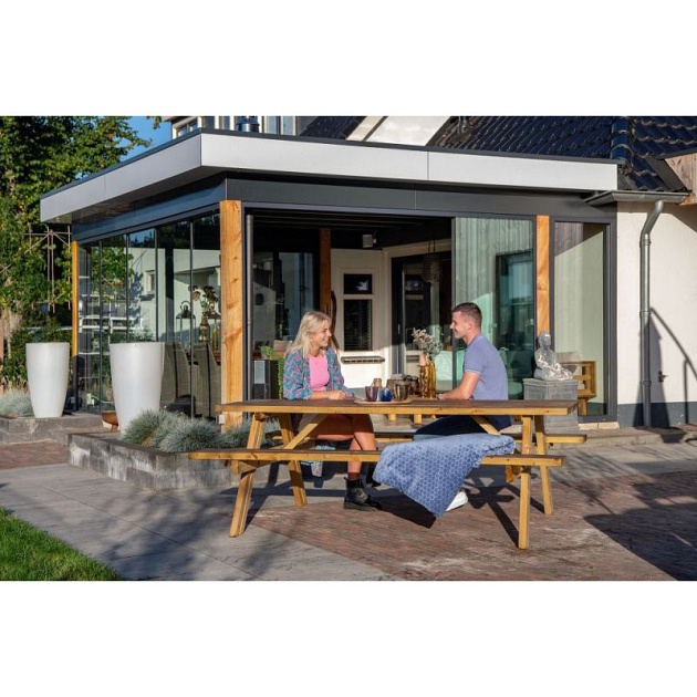 Glazen schuifwandset compleet 6-sporig zwart - inbouwhoogte 223-227 cm deurbreedte 98 cm/max 578 cm