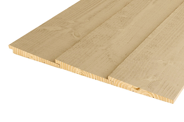 Actie JWOODS Douglas Fijnbezaagde Zweeds Rabat Plank 1,2-2,7x19,5x300 cm, Zandbeige dekkende beits