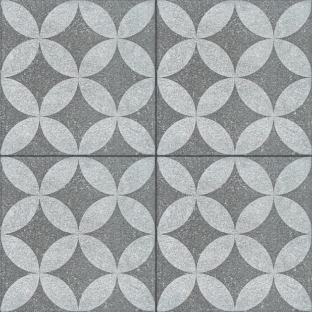 Restpartij Schagen: 4 stuks GeoProArte Design 60x60x4 cm Belgian Blue Dark Grey Flower