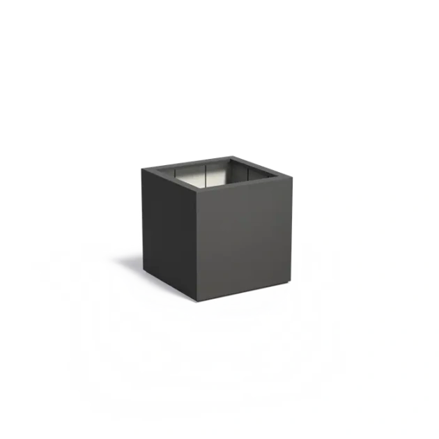 Restpartij Edam: 3 stuks Plantenbak Carrez met bodem polyester 80x80x80 cm RAL7021