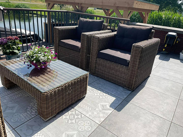 Restpartij Zwanenburg: ca. 2m2 GeoCeramica 60x60x4 cm Mosaik Grey