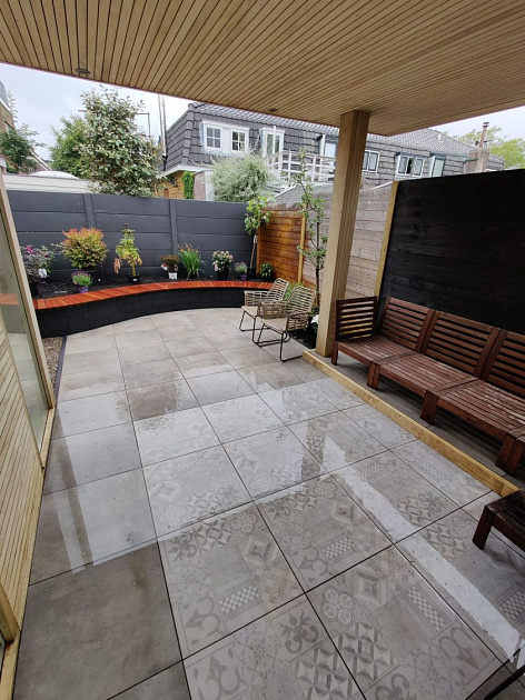 Restpartij Zwanenburg: ca. 2m2 GeoCeramica 60x60x4 cm Mosaik Grey