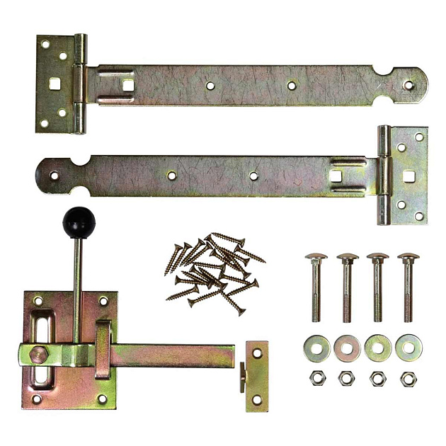 Beslagset Tuinheksluiting Geel Verzinkt