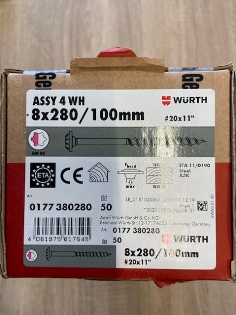 Gebintschroef Assy 8.0x280/100