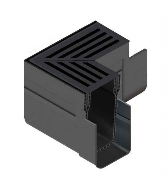 ACO Slimline Hoekstuk Zwart