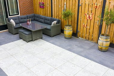 GeoCeramica 60x60x4 cm Mosaik Grey