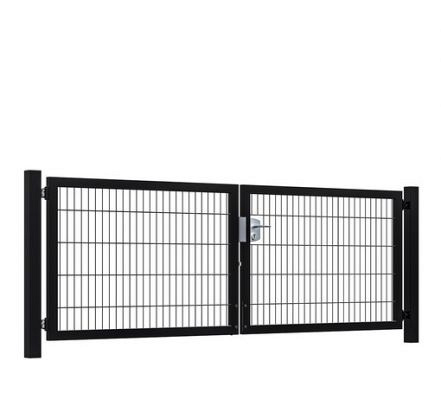 Hillfence dubbele poort Premium-line, 300x100 cm, zwart