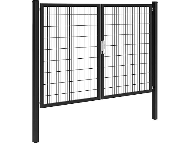 Hillfence dubbele poort Premium-line, 300x180 cm, zwart