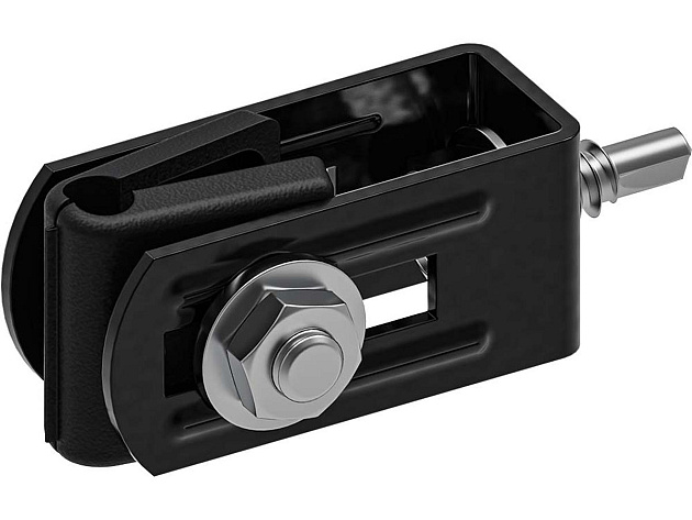 Hillfence Poortpaal-aansluiting, zwart RAL 9005