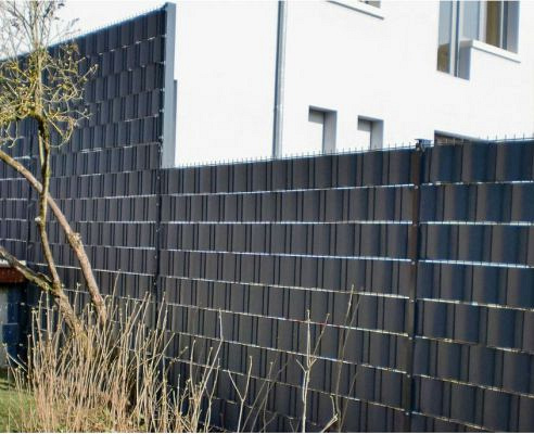 Hillfence privacystroken op rol, 19 cm. breed, zwart