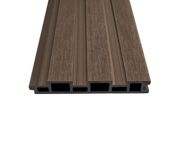 Orion composietwand 265x236 cm voor 265cm kant. Antraciet/Teak