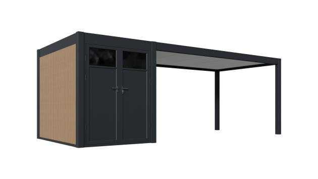 Orion carport 300x720 cm incl berging Antraciet