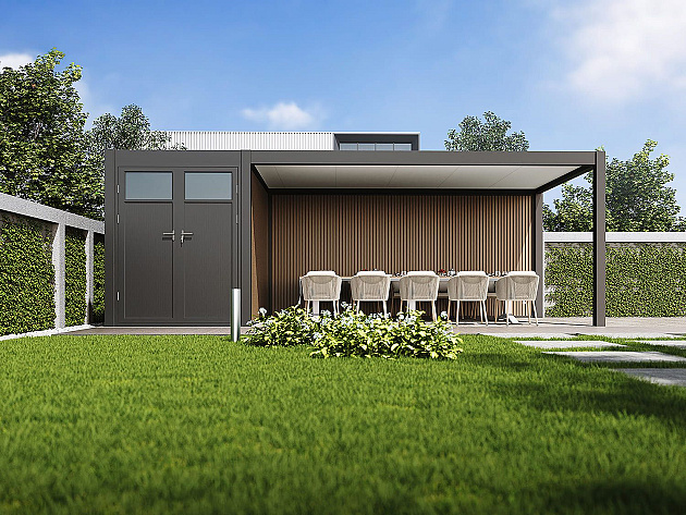 Orion carport 300x720 cm incl berging Antraciet