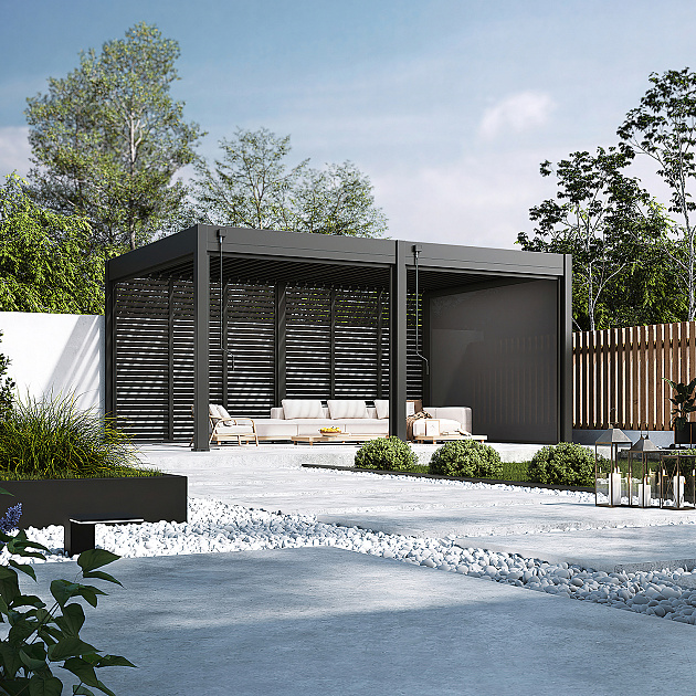 Orion Deluxe overkapping 300x600 cm Antraciet