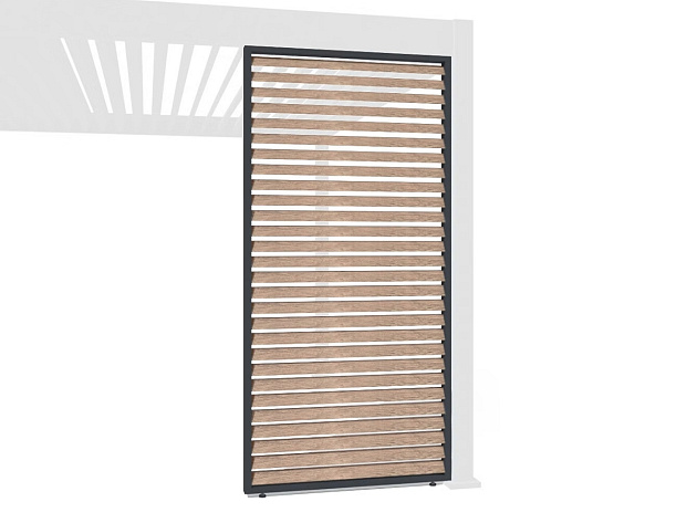 Orion shutterpaneel Vast - Horizontaal. Voor 300 cm zijkant. 93 cm Antraciet/Wood