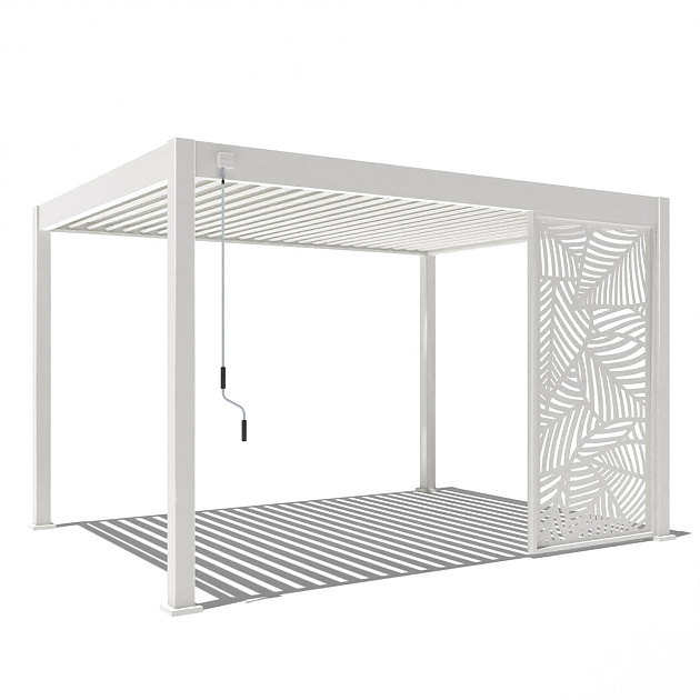 Orion shutterpaneel Vast Bladdesign. Voor 400 cm  zijkant. 123 cm Wit