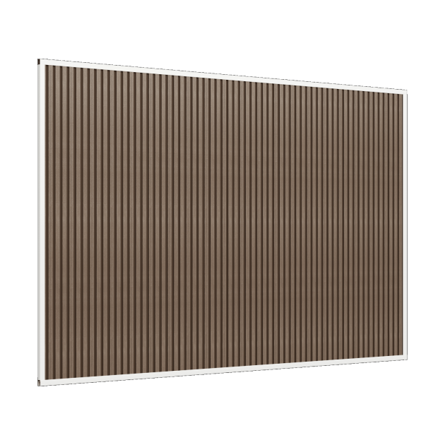 Orion composietwand 400x236 cm voor 400cm kant.Wit/Teak