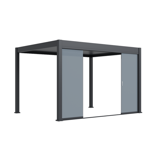 Orion glaswand 265x236 cm Voor 265cm zijkant, verschuifbaar. Antraciet