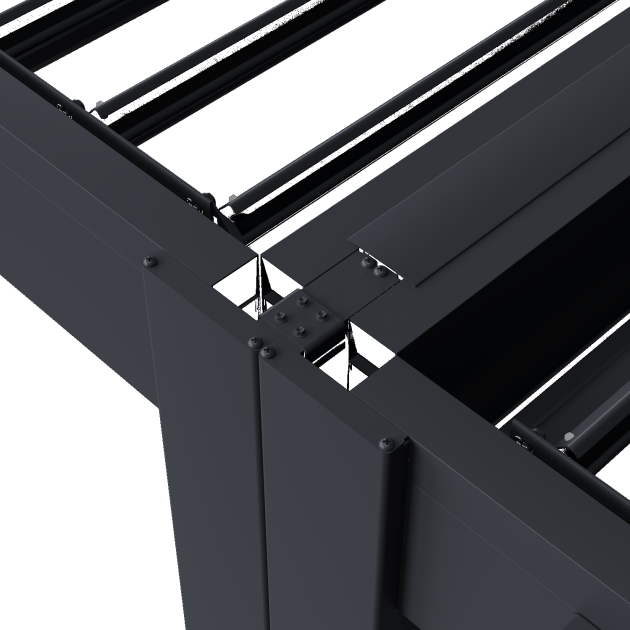 Orion verbindingsset  400 cm voor 4 meter zijkant. Kiezelgrijs