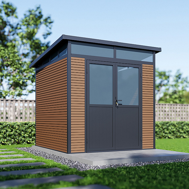 Orion Tuinhuis 218x218 cm Antraciet/Teak