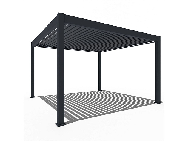 Orion Premium overkapping met elektrisch lamellendak en LED 400x400 cm Antraciet