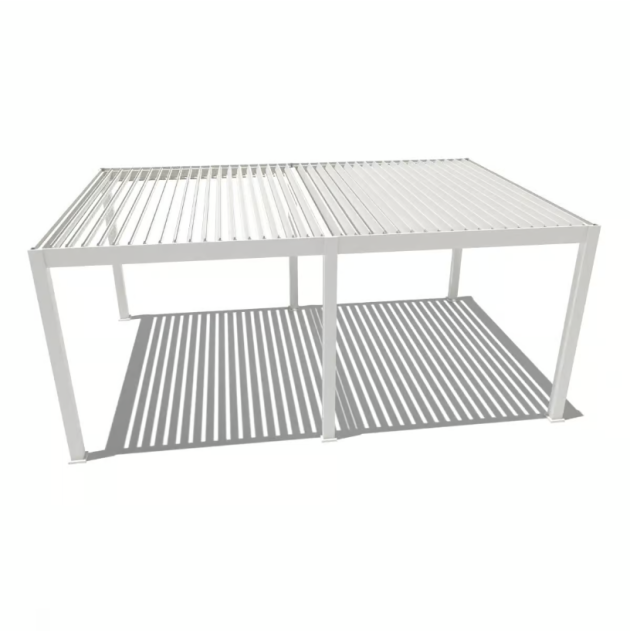 Orion Premium overkapping met elektrisch lamellendak en LED 400x600 cm Wit