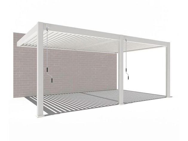 Orion Premium overkapping met elektrisch lamellendak en LED, muurbevestiging 400x600 cm Wit