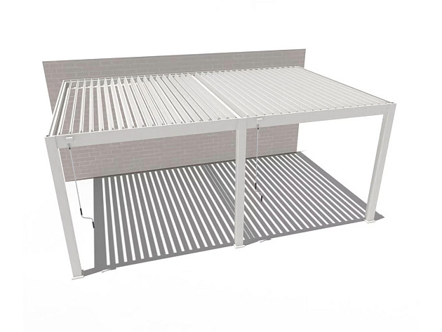 Orion Premium overkapping met elektrisch lamellendak en LED, muurbevestiging 400x600 cm Wit