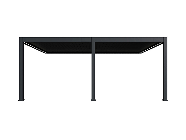 Orion Premium overkapping met elektrisch lamellendak en LED, muurbevestiging 400x800 cm Antraciet