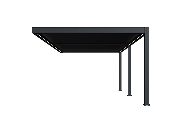 Orion Premium overkapping met elektrisch lamellendak en LED, muurbevestiging 400x800 cm Antraciet