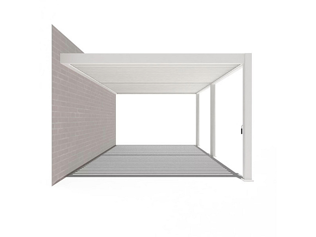 Orion Premium overkapping met elektrisch lamellendak en LED, muurbevestiging 400x800 cm Wit