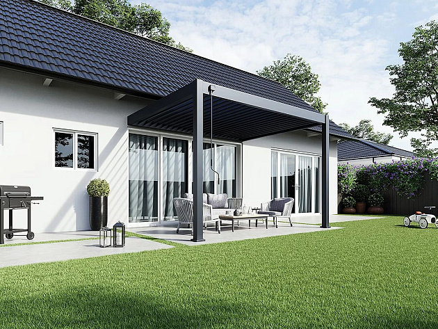 Orion Deluxe overkapping Muurbevestiging  300x360 cm Antraciet